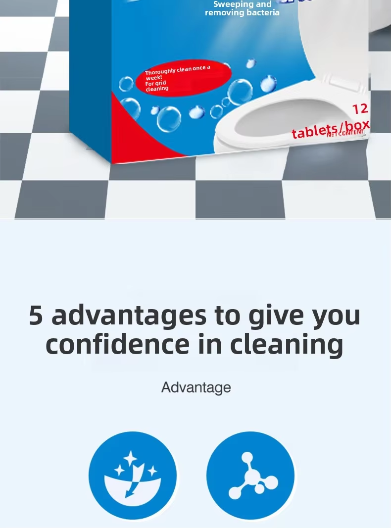 Solid Household Odor Removal Bathroom Cleaner Effervescent Toilet Tablets