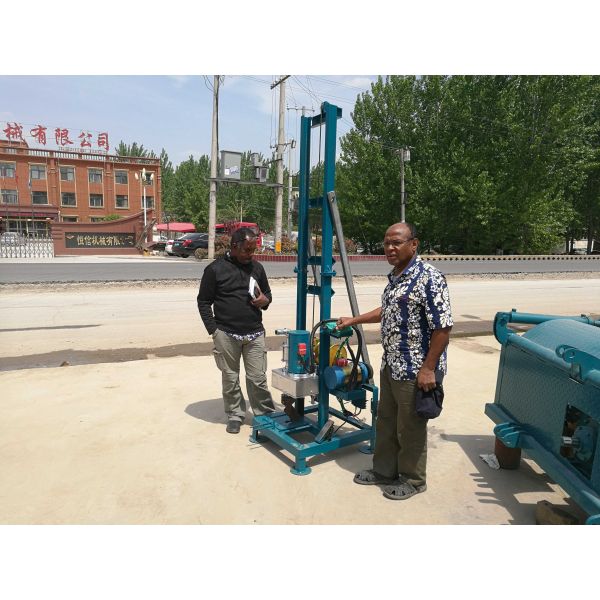 Small water well drilling machine, 2.5kw motor, ,blue could be folded, used for farm irrigation