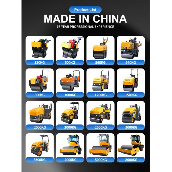 2ton Double Drum Roller Mini Road Roller Compactor Seated Vibratory Roller with Core Engine