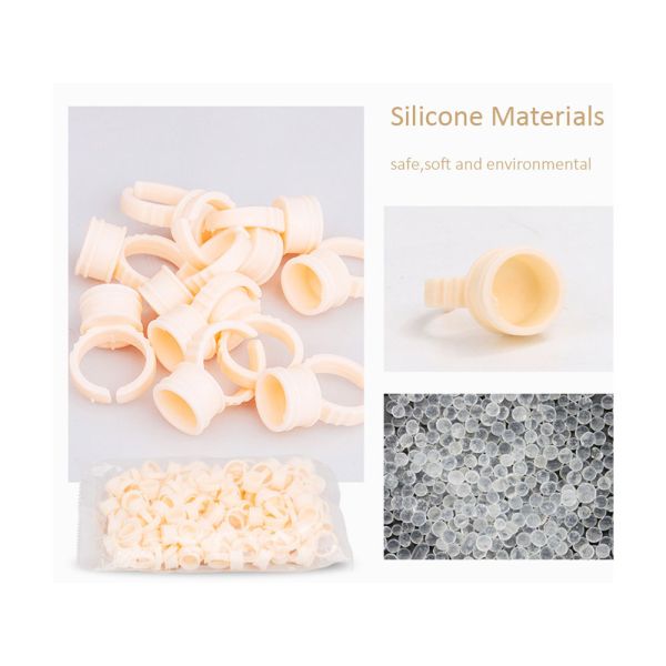 Disposable Microblading Accessories Tattoo Pigment Ring Cups Soft Silicone And Plastic Material