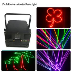 Quality 2w full color animation indoor laser effect light laser beam stage light for sale