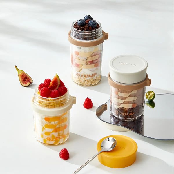 4 Pack Overnight Oats Containers With Lids And Spoons