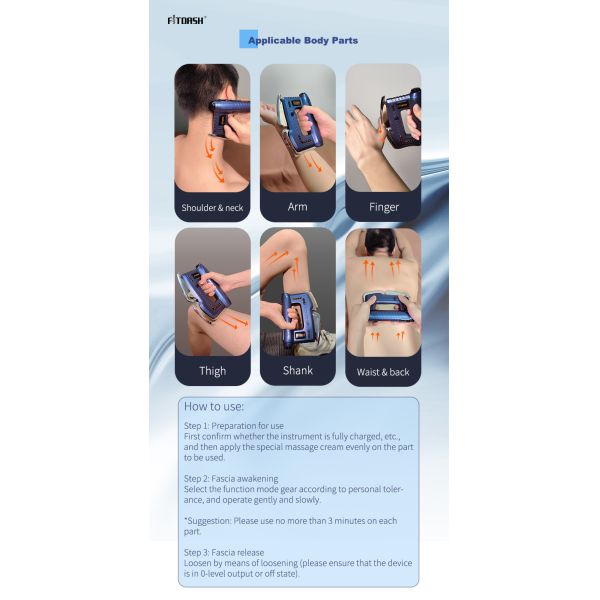 Multifunctional Fitdash Heated Vibrating Muscle Scraper with Red Light Rated Power 30W