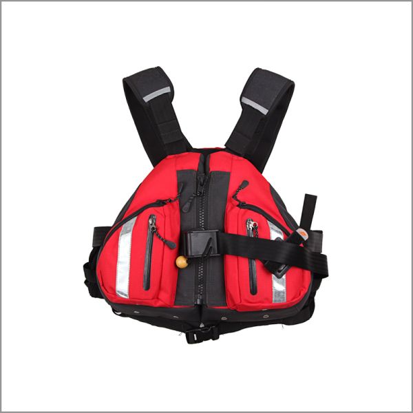Slim PFD Life Jacket PU Coated Plaid Fabric Freely Adjustable High Pulling Force
