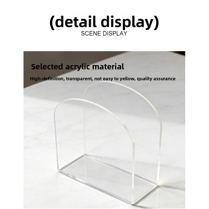High Transparency Tissue Box High-End Creative U-Shaped Square Towel Napkin Storage Rack for Restaurant Coffee Shop