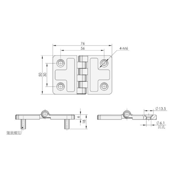 Corner Hinges for door and cabinet, Screw-on Hinge, surface mount hinge CL214