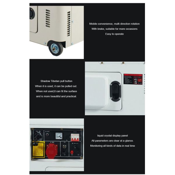 3 Phase 5/6/8/9kw Movable Super Silent Diesel Generator Set