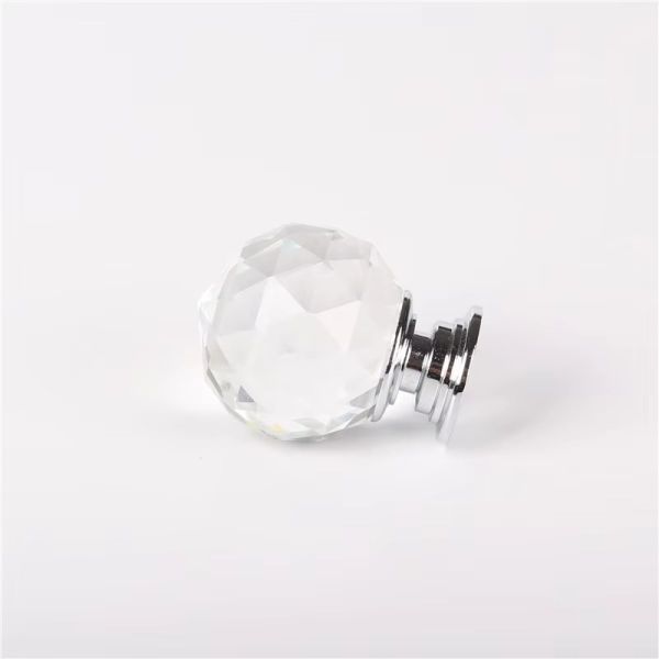 Hardware Accessories Zinc Alloy Wardrobe Knob Pull Kitchen Cabinet Drawer Sphere Ball 20mm Crystal Furniture Handle