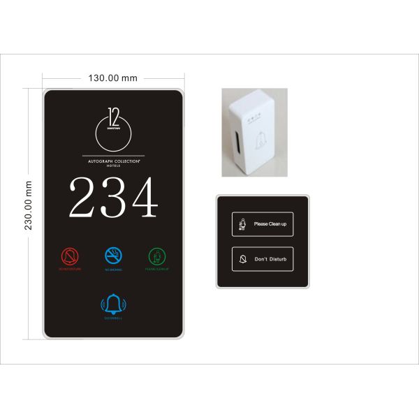 Customized E1 Doorplate Hotel Room Number Customized Logo Touch Switch Hotel Doorsign With DND Switch
