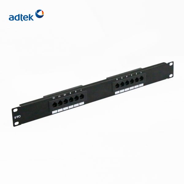 Black Cat6 Patch Panel 24 Port 0.5U 1U 2U Sample available