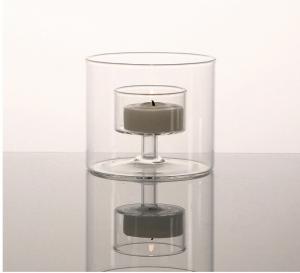 Quality High Borosilicate Glass Cup Candle Holders Clear Windproof Design for sale