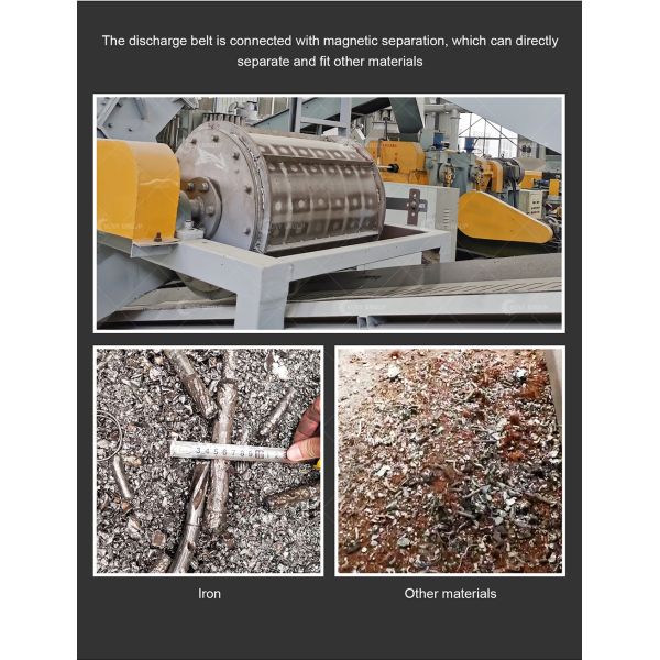 Metal Shredder Machine for Solid Waste Recycling 36pcs Hobs Rotating Diameter 1000mm