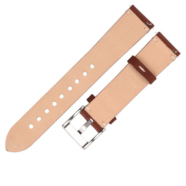 22mm Classic Brown Leather Watch Strap