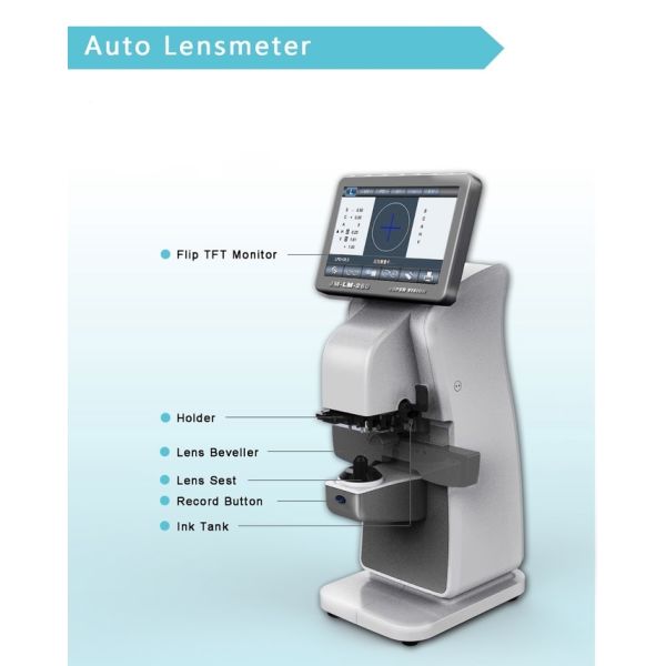 Ophthalmic Equipment Auto Lensometer optical vertometer digital lensmeter Auto Lens meter with PD and Printer