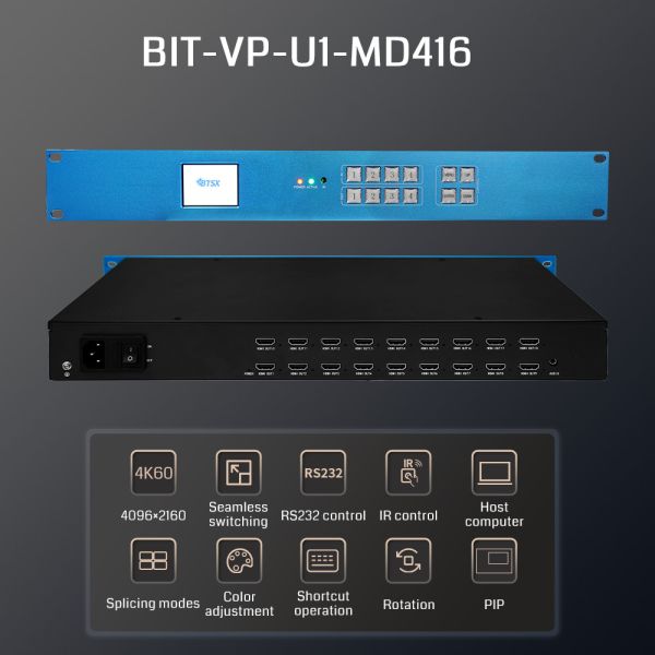 16x HDMI 1.4 Output Interfaces Video Wall Controller Securely Control Encrypted Content with 3 Years After-sales Service