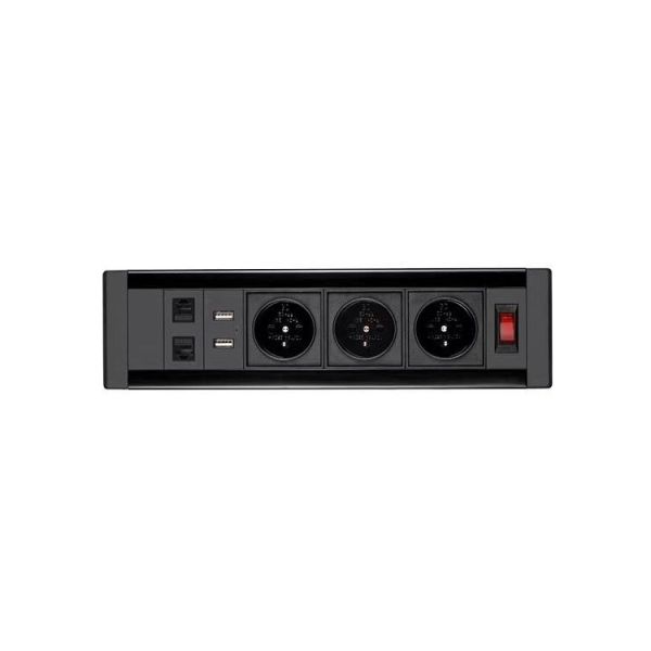 Horizontal Desk Mount Power Strip Three Ways Mounting Tabletop EU Power