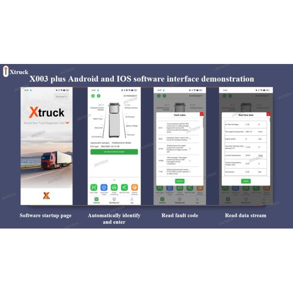 Multi-language Xtruck X003 Plus Wireless Bluetooth Connection Data Reading And Flashing Fault Code Diagnosis Tool