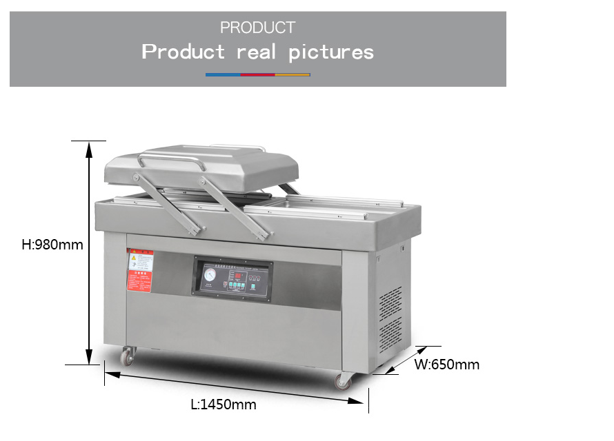DZ-600/2SB Automatic Large Double Chamber Vacuum Packing Machine for Food Packaging