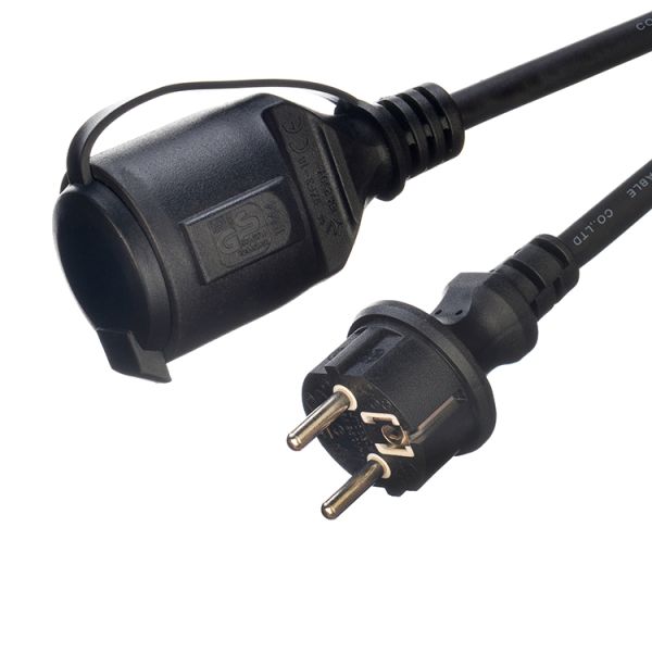 EU 2 Poles Socket Female End Type Oxygen Free Bared Stranded Copper Conductor Material Distributed Outlet Extension Cable