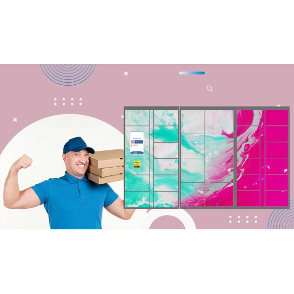 Keyless Outdoor Post Parcel Delivery Lockers With Android System And 22 Inch Screen
