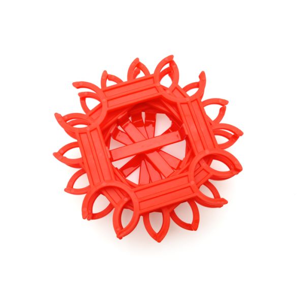 Close-up view of bottle handle clasp mechanism