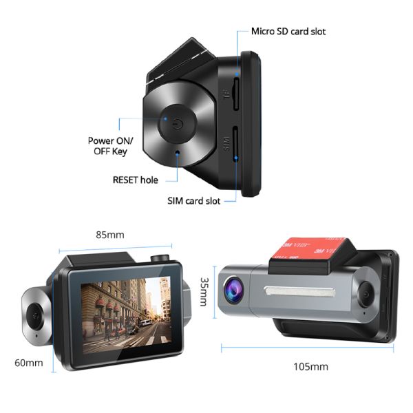 Mini 3" Touch Screen 4G LTE Dash Camera