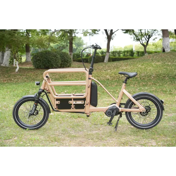 Compact Cargo E Bike with Foldable Front Frame for Easy Storage