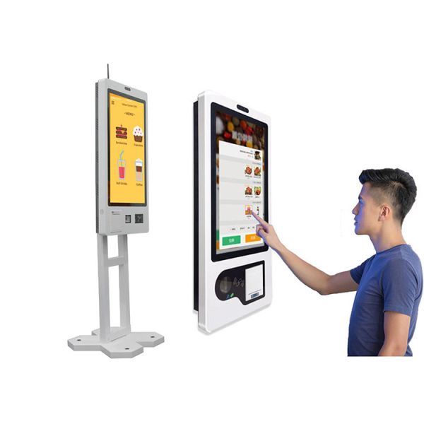 Self Ordering Kiosk Custom 21.5 Inch Touch Screen Wall Mounted Stand Self Service All in One Pc Touch Payment Kiosk for Restaurant