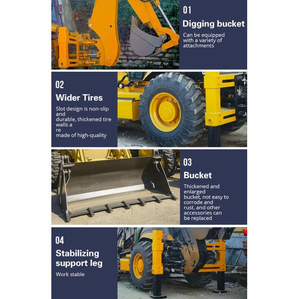 High Efficiency Used JCB 3CX Backhoe Loader Hydraulic Digging Loader For Construction With Powerful Engine