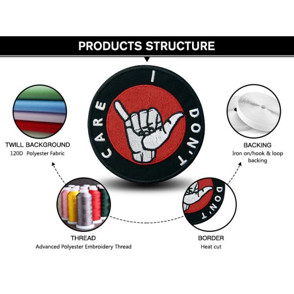 75% Embroidery Custom Motorcycle Patches Funny Text For Jacket Vest