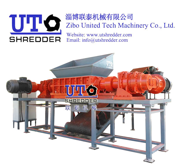 high efficiency two shear shredder / double shaft shredder / two rotor crusher/ double engine crusher - higher capacity