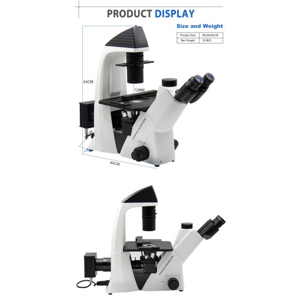 Optical Trinocular Lab Biological Inverted Optical Microscope A14.2603-TR 100-400x