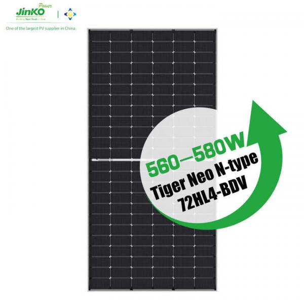 Jinko Bifacial Solar Panels 560W 565W 570W 575W 580W N Type Solar Cell Hjt Commercial
