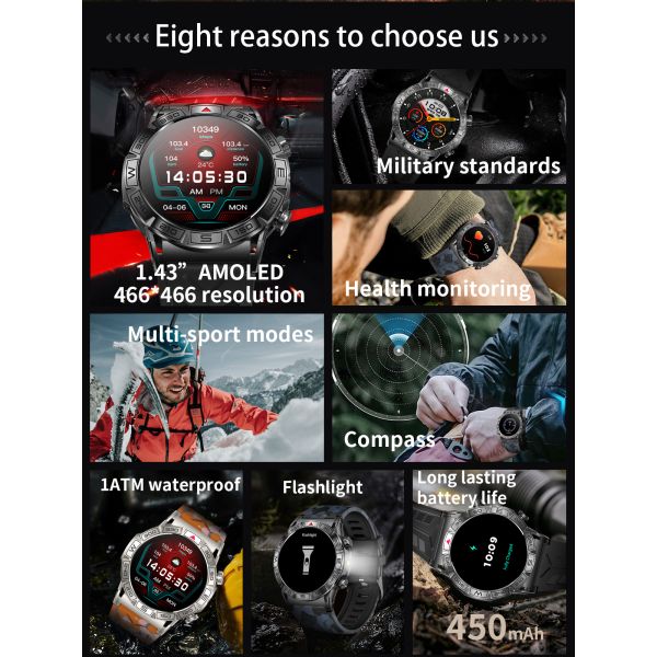 Adjustable Brightness Circle Shape Smartwatch 8 Menu Styles Round Shape Mobile Watch