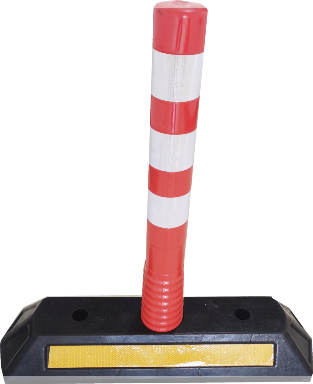 Warning Spring Post 76cm with Rubber base Orange Flexible Traffic Bollard Reflective Delineator Post for road construction diviner