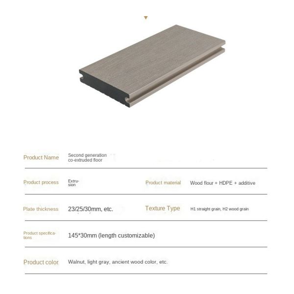 WPC Decking Board 145x30mm Waterproof Termite-Resistant Flooring
