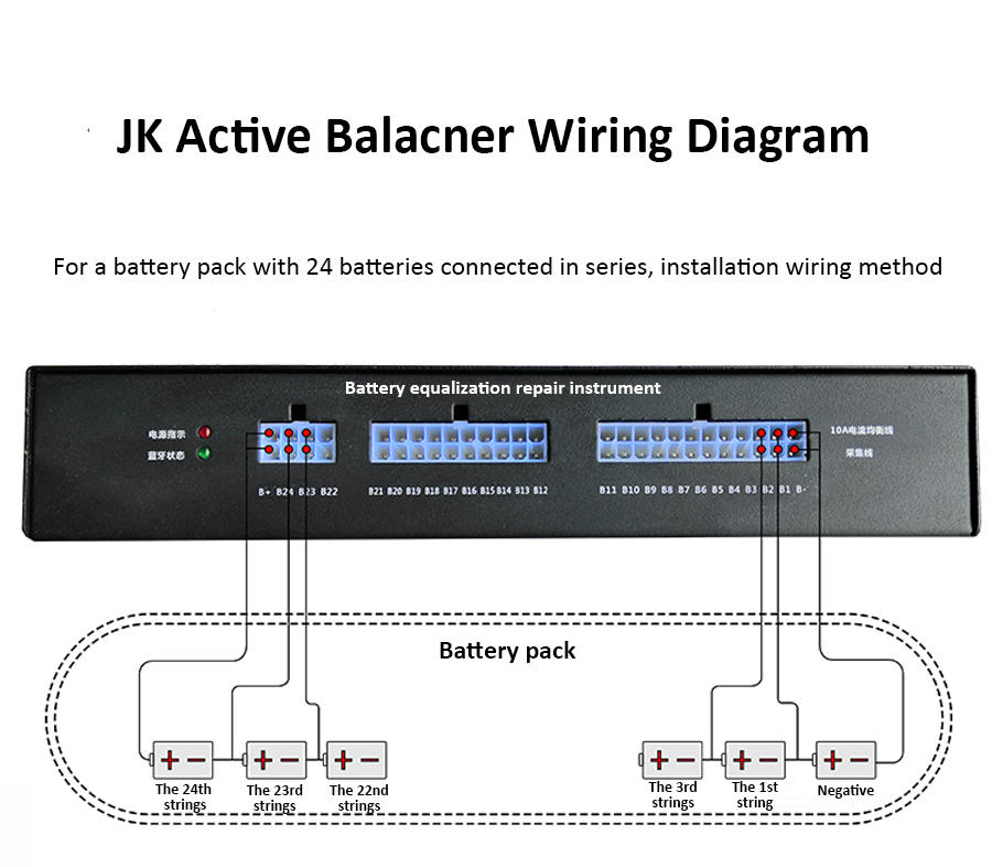 Bluetooth Active Battery Balancer 2A - 15A Smart Lithium Battery Equalizer 4S / 24S For LiFePO4 NMC LTO
