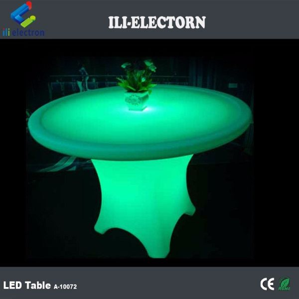 Modern Round Restaurant Illuminated LED Dinner Table