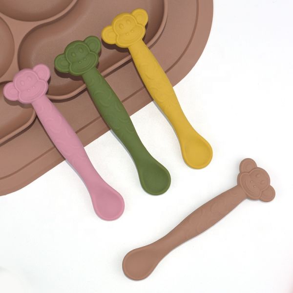 Feeding Weaning Device Silicone Baby Spoon With Textured End
