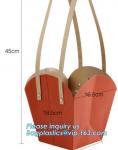 flower carrier bag cheap brown paper flower bag handle bag,Portable Bouquet