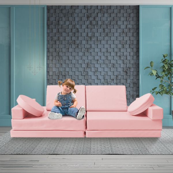 Modular Sectional 10PCS Foam Removable Cover Modular Play Sofa 11KG