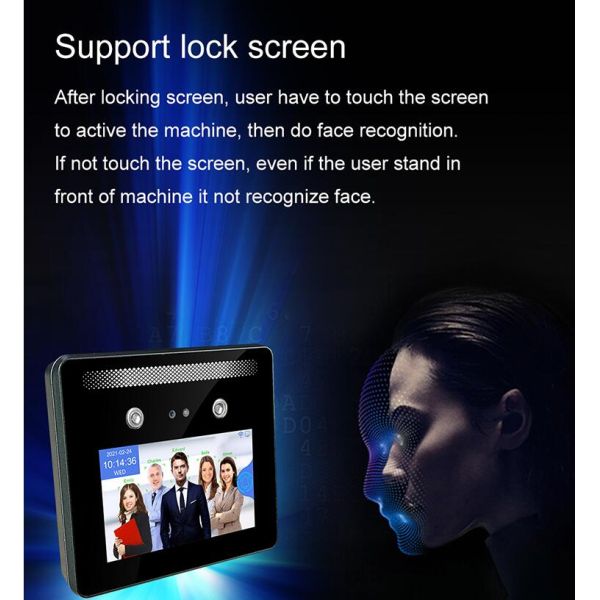 WDR IPS HD Face Recognition Attendance Machine Visible Light Time Recording