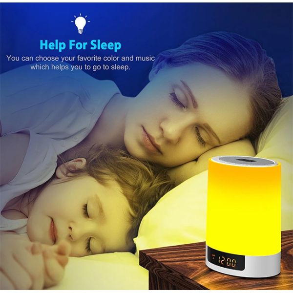 Wireless Speaker Alarm Clock , Dimmable LED Light Alarm Clock With Usb Charging Port