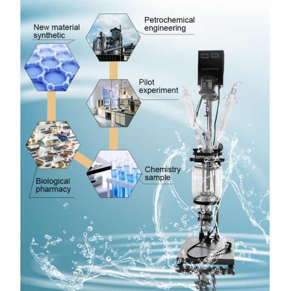 S212 2l Laboratory Double Layer Jacketed Glass Reactor