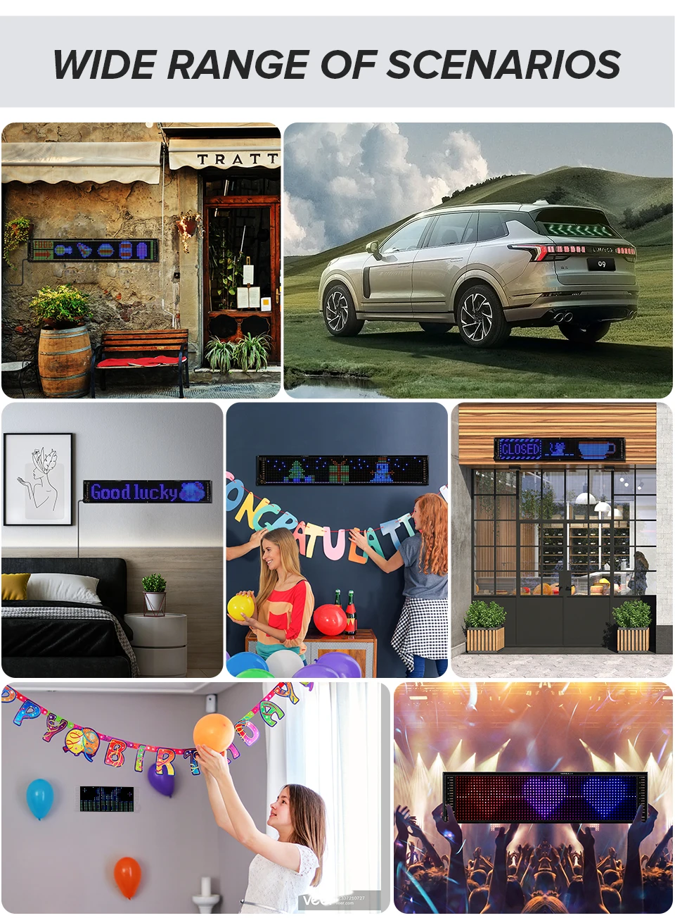 Flexible Advertising LED Display Programmable Text Logo Light Soft Matrix Panel Car Window Sign Shop LED Ticker Board
