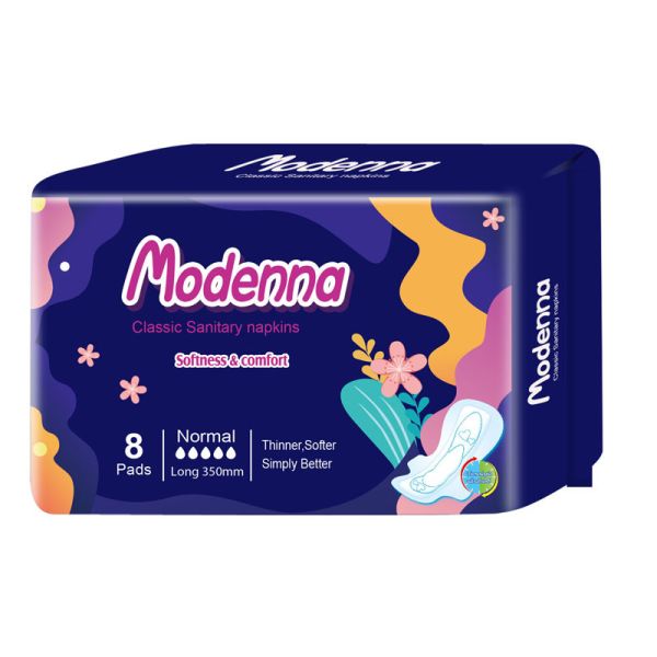 350mm Overlong Disposable Sanitary Napkin Breathable Organic Cotton Surface
