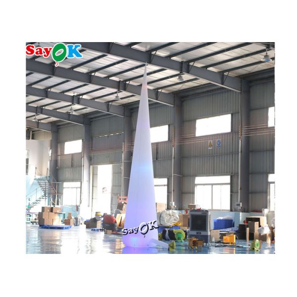 7m 23ft White Led Inflatable Traffic Cone With Colors Changing Lights