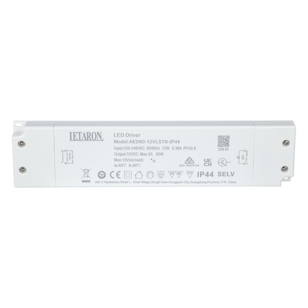 Waterproof 12v Dc Constant Voltage Led Driver 60W IP44 LED Driver