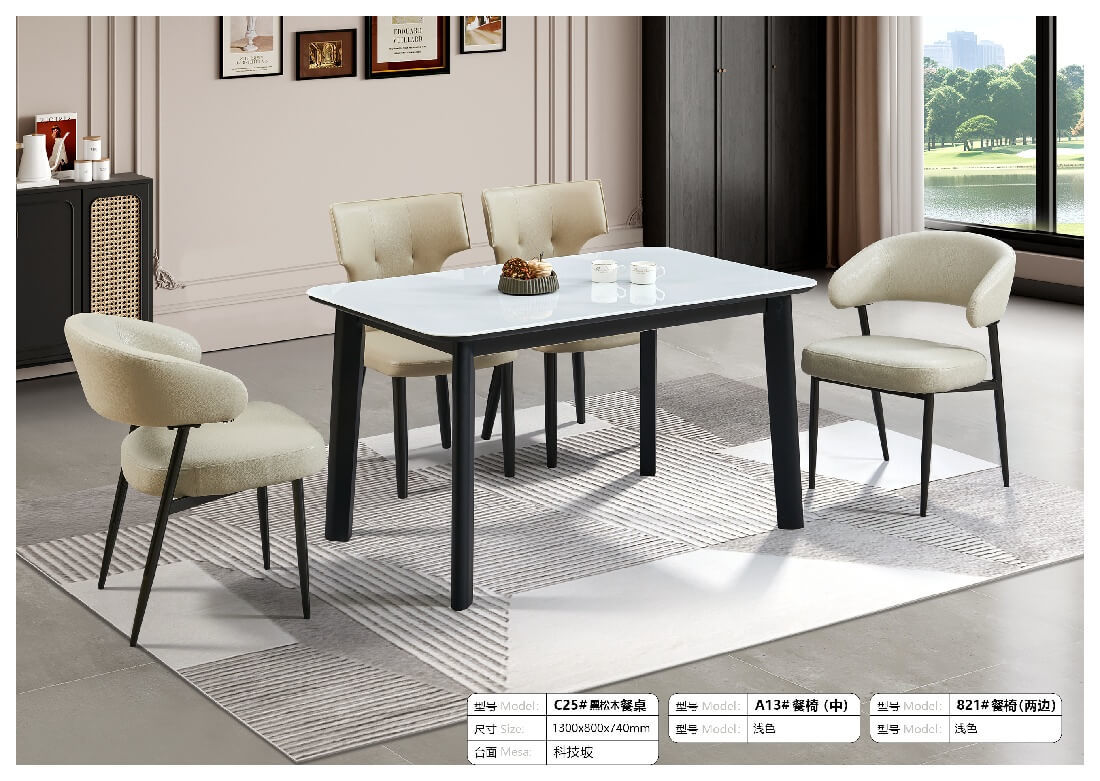 Black Home Dining Tables Rectangular Extendable Dining Table Set With 10mm Matte Tempered Glass Top