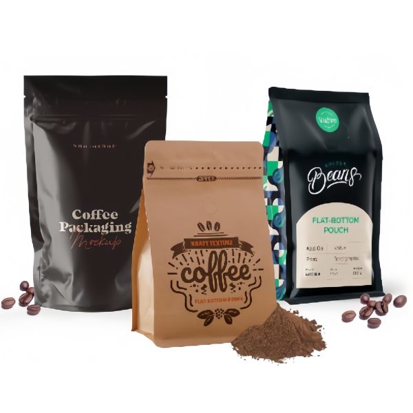 Eco Friendly Coffee Bean Packaging Pouch Compostable Recyclable With Pull Tab Ziplock